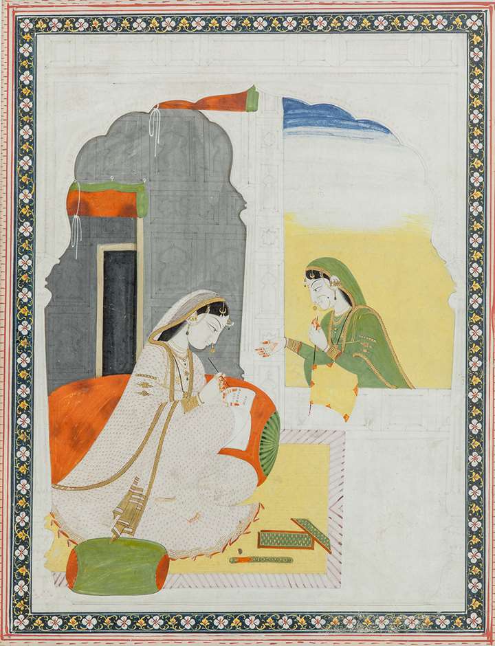 A Maiden Composing a Letter